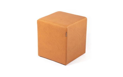 Upholstered cube shape ottoman